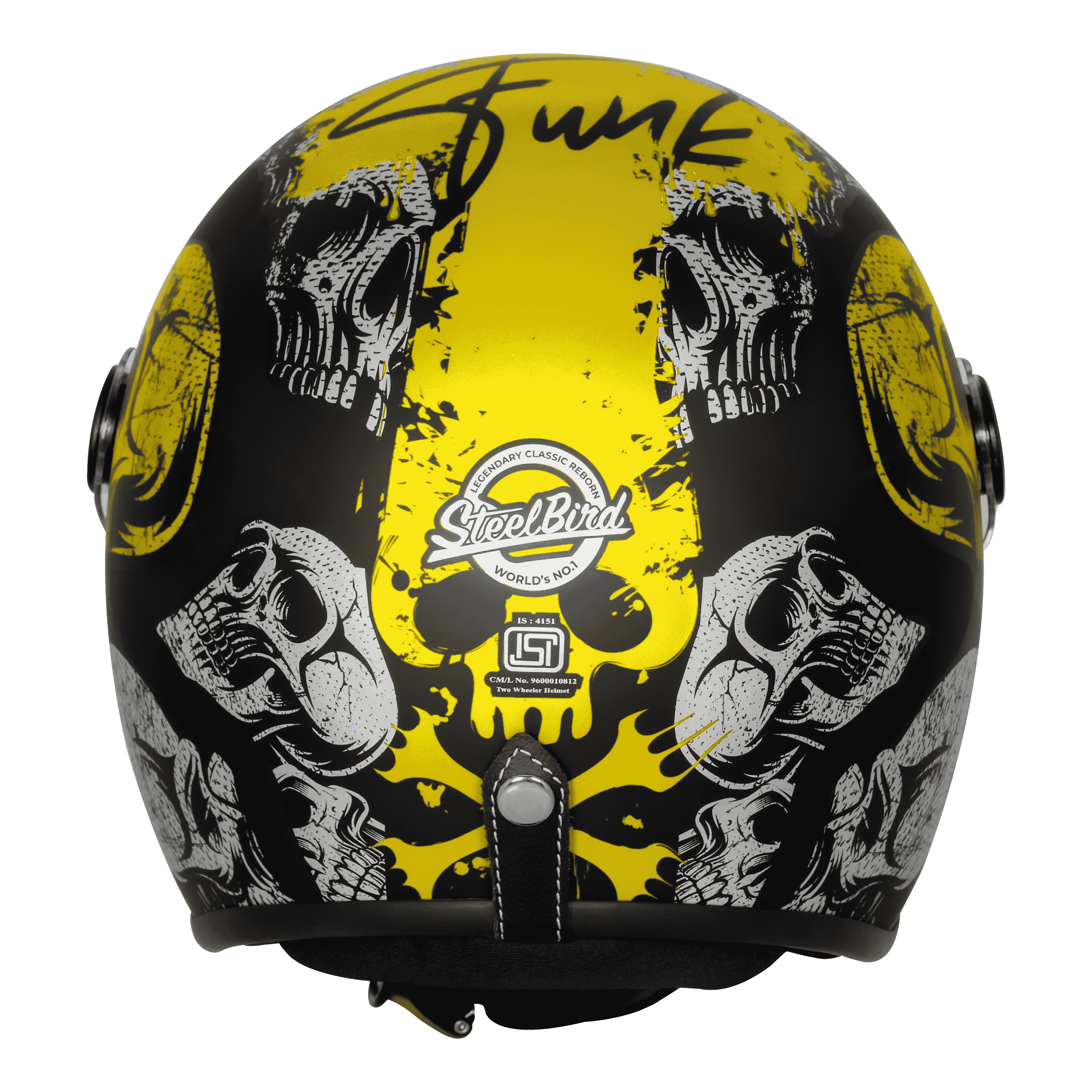 SBH-56 VINTAGE SKULL GLOSSY BLACK WITH NEON